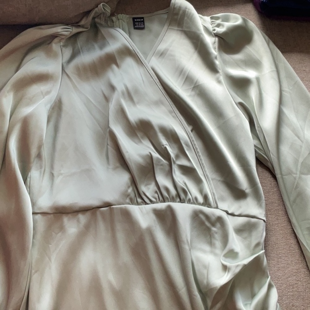 Sage green long sleeve dress